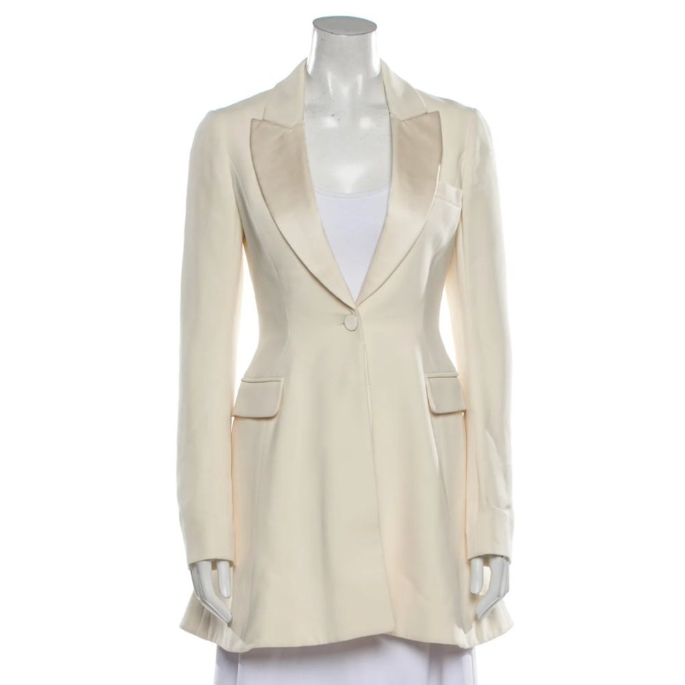 Vintage Christian Dior Ivory Silk Blazer Size US4 FR34